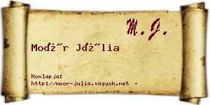 Moór Júlia névjegykártya